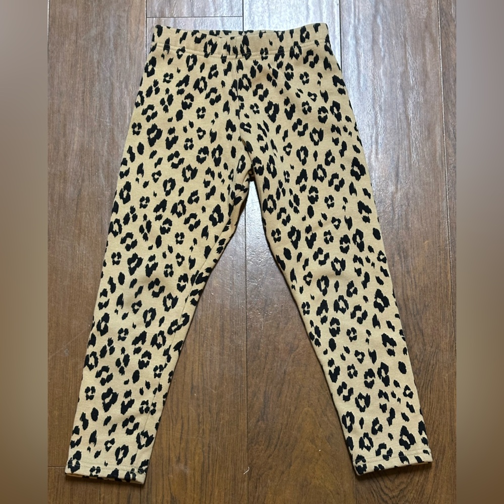 Carter's Black and Tan Animal Print Fleece Leggings